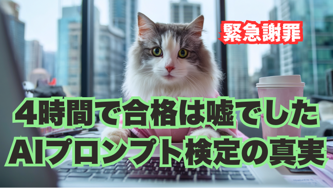 AIスクール『生成AIの学校「飛翔」』のAIプロンプト検定について緊急謝罪。「4時間で合格は嘘でした」という真実を伝えるアイキャッチ画像