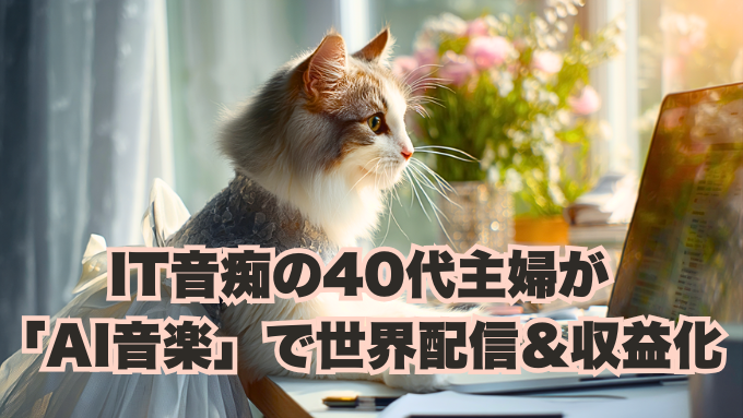 生成AIの学校「飛翔」は怪しい？AIアレルギーの40代主婦が「AI音楽」で世界配信＆収益化した体験談アイキャッチ